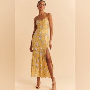 A&F  S Floral Tie Strap Maxi Dress